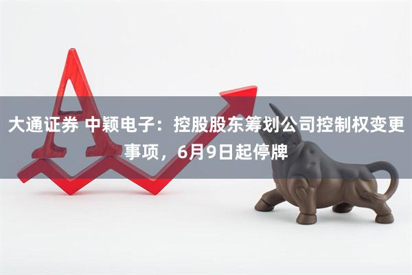 大通证券 中颖电子：控股股东筹划公司控制权变更事项，6月9日起停牌