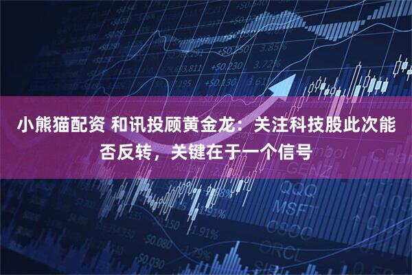 小熊猫配资 和讯投顾黄金龙：关注科技股此次能否反转，关键在于一个信号