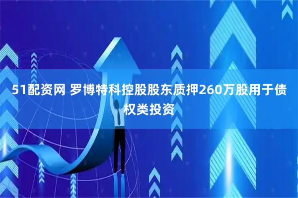 51配资网 罗博特科控股股东质押260万股用于债权类投资